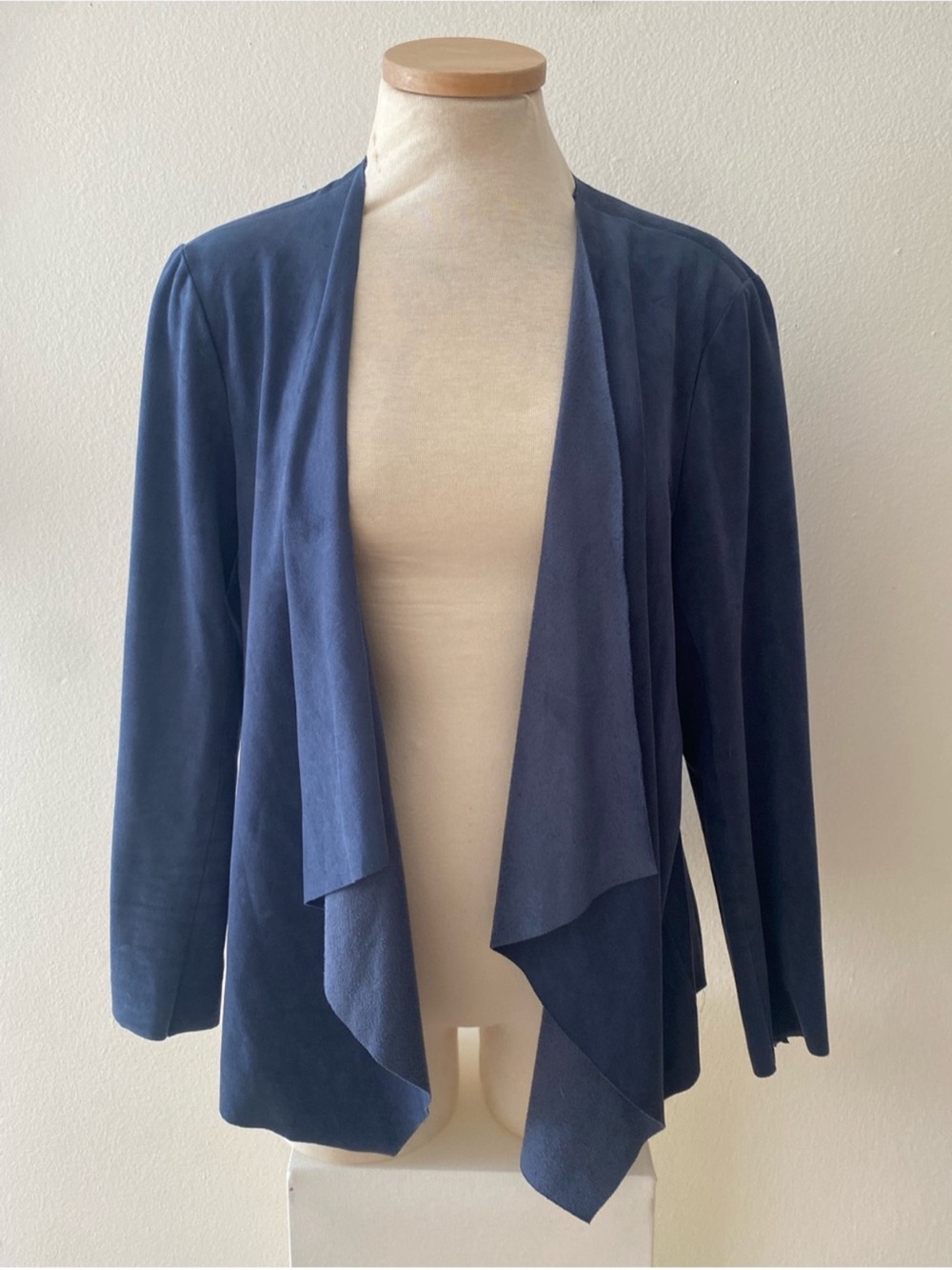 LOFT Navy Draped Open-Front Blazer